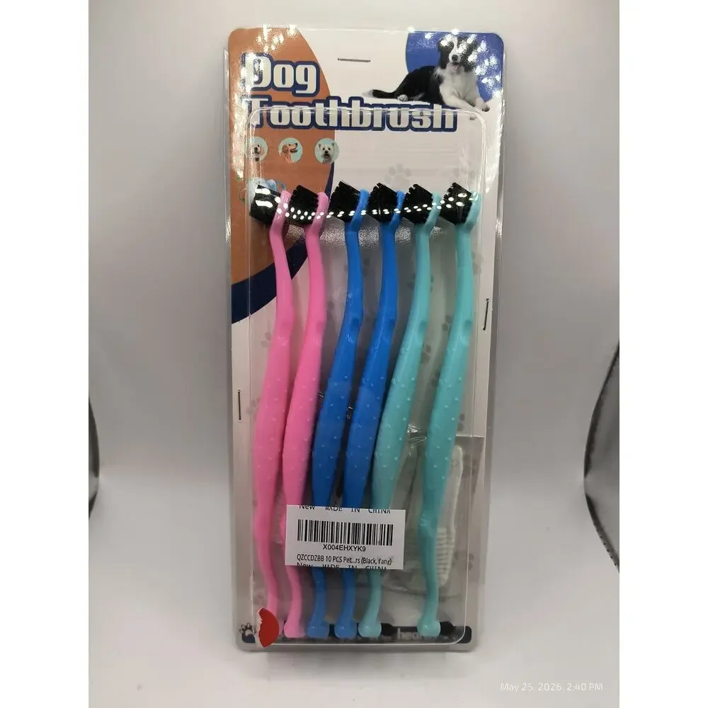 3 Pks Of 6 Dog Toothbrush Dual Heads Dental Hygiene Brushes Soft Flexible